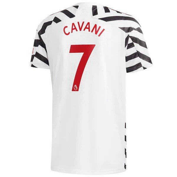 Camiseta Manchester United NO.7 Cavani Tercera Equipación 2020-2021 Blanco